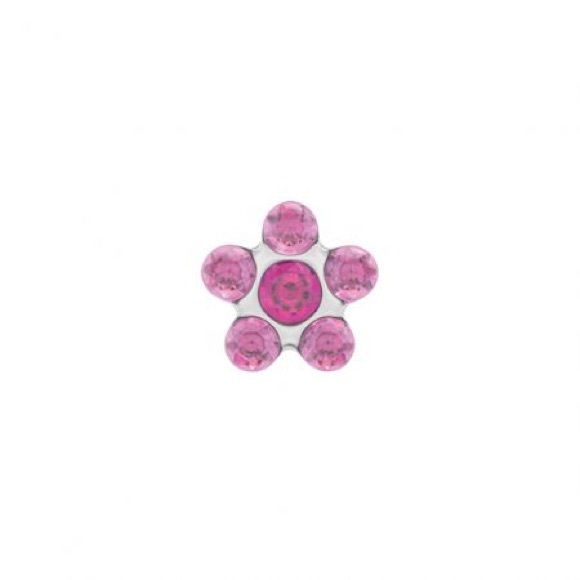 Studex Stainless steel Daisy Light Rose Fuchsia Ear Piercing Earrings - Picture 2 of 6